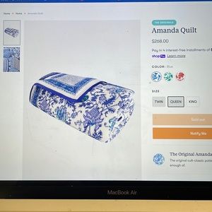 roller rabbit blue amanda quilt 💙